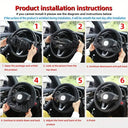 1pcs Artificial Leather Three-Dimensional Embossed Car Steering Wheel Cover 14.5-15 Inches