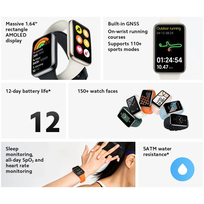 Global Version Xiaomi Smart Band 7 Pro 1.64 "AMOLED Screen Blood Oxygen Monitoring GPS Sports Tracking Watch