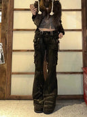 Women Korean Fashion Chic Jeans Grunge Y2K Cargo Pants