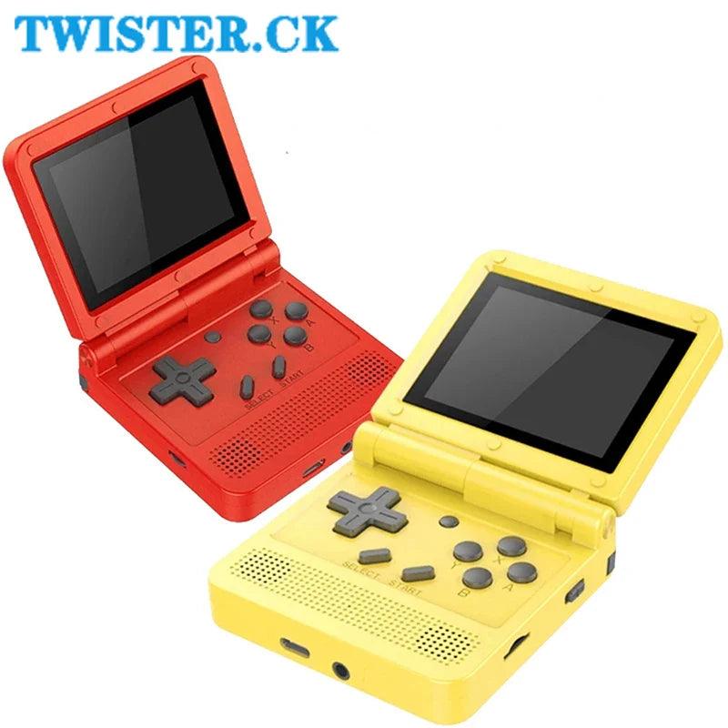 POWKIDDY V90 Retro Handheld Folding Game Console 3.0-Inch IPS LCD Screen 1020mAh Rechargeable Battery Built-in 15000 Video Games  ourlum.com   