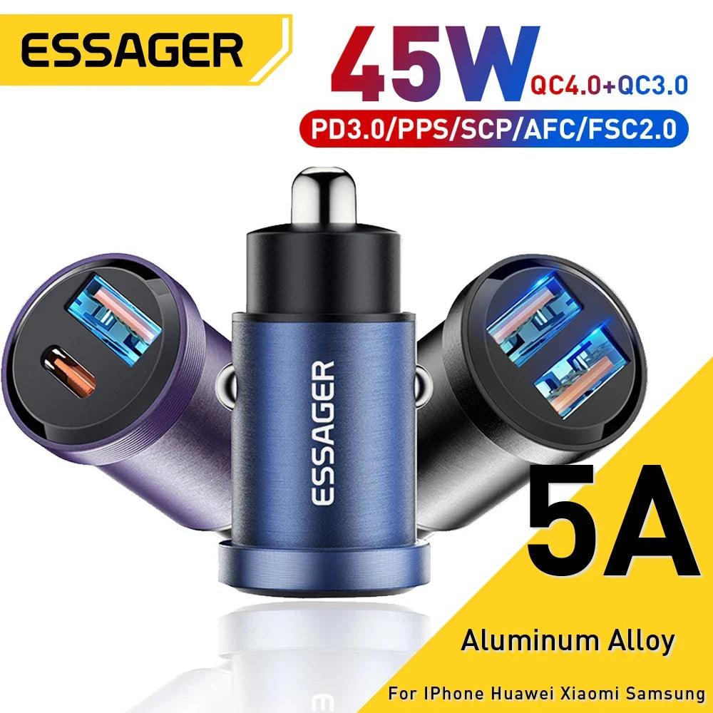 Essager USB Car Charger: Fast Charge for iPhone Samsung  ourlum.com   