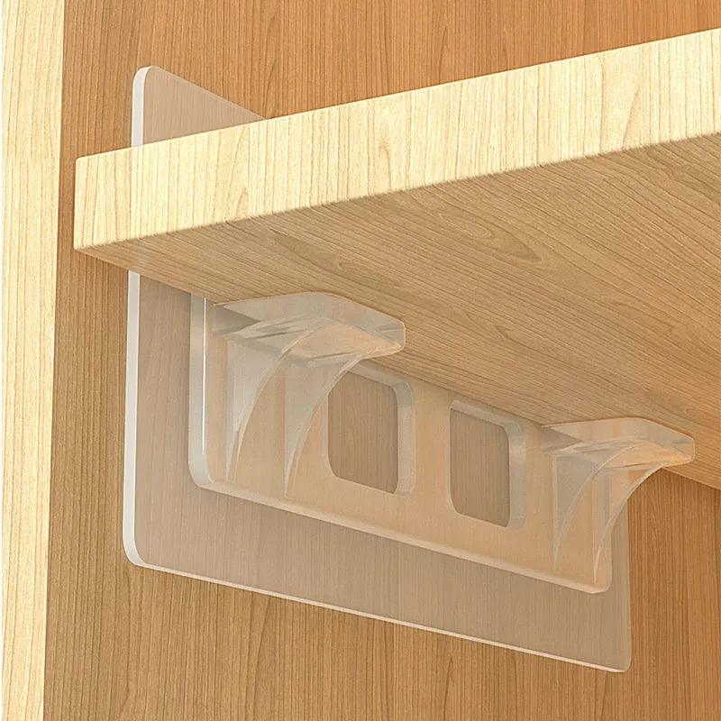 Adhesive Shelf Support Pegs with Partition Brackets for Closet and Cabinets  ourlum.com   