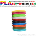 3D Pen Printing Filament: Safe, Odorless Refill for Kids - Variety of Colors  ourlum.com 10 Colors 50M PLA  