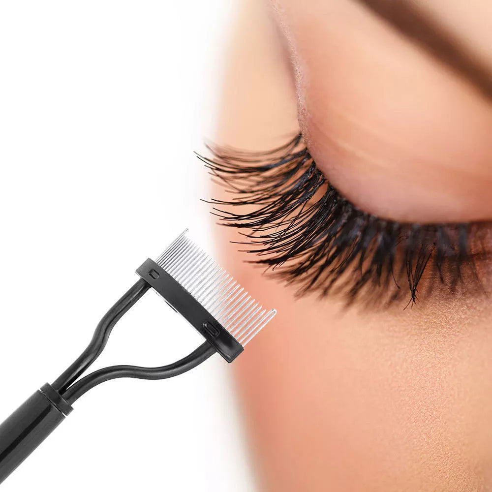 Eyelash Curler Beauty Makeup Lash Separator Foldable Metal Eyelash Brush Comb Mascara Curl Beauty Makeup Cosmetic Tool  ourlum.com   