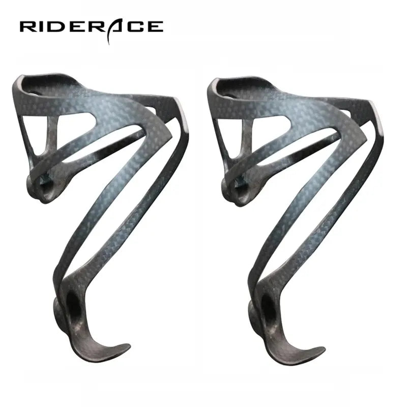 Lightweight 3K Carbon Fiber Bicycle Bottle Cage Holder Set of 2 for Road and Mountain Bikes - Matte Finish, Only 18g Each