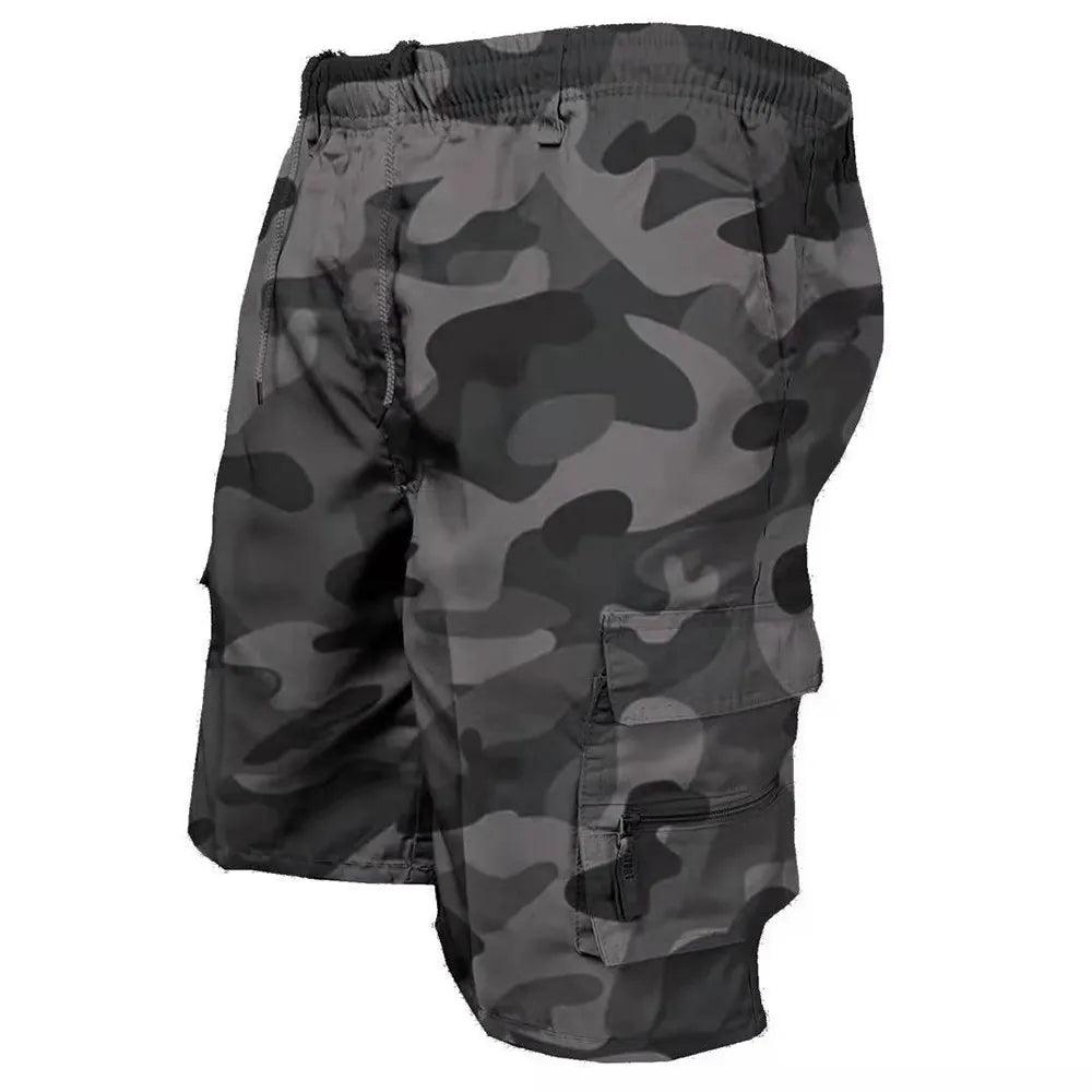 Men's Tactical Cargo Shorts: Breathable Lightweight Multi-pocket Design  ourlum.com Camouflage grey L 