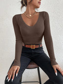 Cozy V Neck Pullover Sweater for Effortless Style Wear