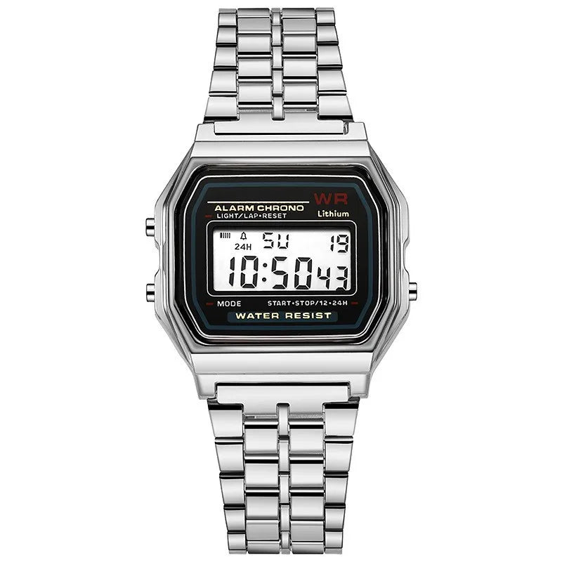 Exquisite Rose Gold Digital Watch with Retro Style LED Display  OurLum.com Silver  