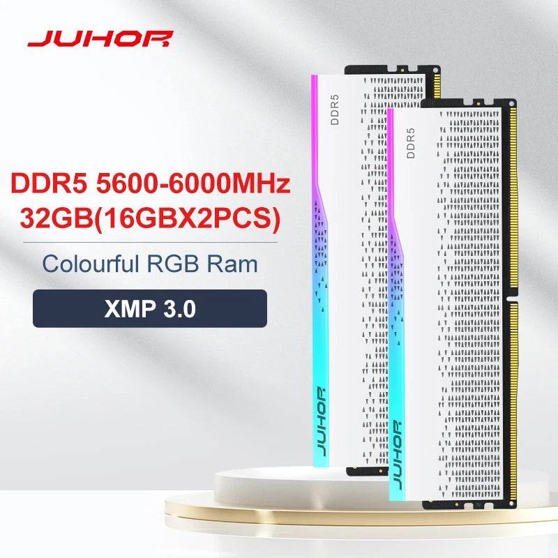 JUHOR RGB DDR5 16GB 5600MHz 6000MHz Desktop Memory Dimm High speed Memoria Ram