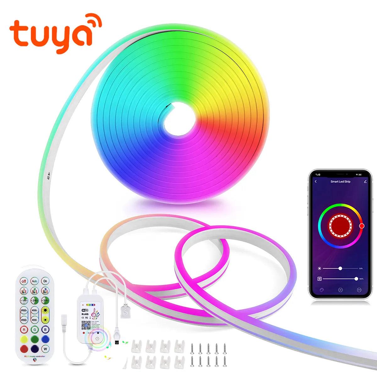 Tuya Neon Light Strip: Vibrant RGB LED Tape for Home Decoration  ourlum.com   