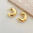 Vintage Gold Teardrop Earrings - Stainless Steel Statement Drops