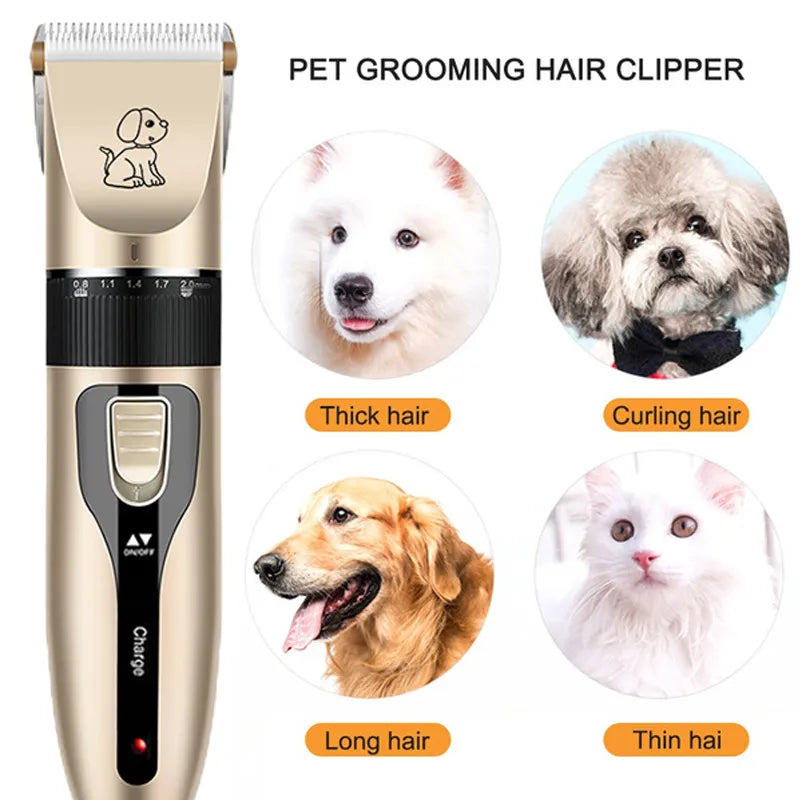 Professional Pet Hair Trimmer Set: Quiet, Rechargeable, Low-Noise Grooming Kit  ourlum.com   