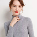 Turtleneck Sweater Women Autumn Winter Slim Pullover Jumper