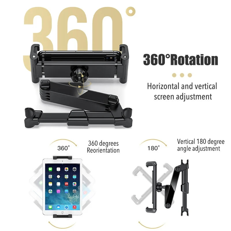 Telescopic Car Rear Pillow Phone Holder Tablet Rotating Car Seat Rear Stand Headrest Bracket for Phone Tablet 5 13 Inch