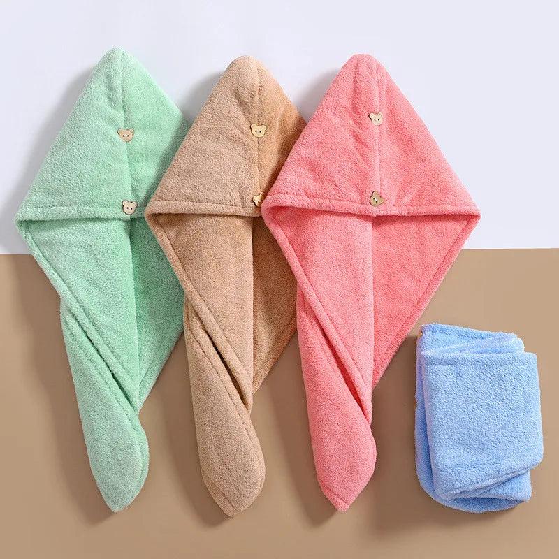 Quick Dry Hair Turban Microfiber Towel Set: Fast Drying Sauna Spa Cap  ourlum.com   