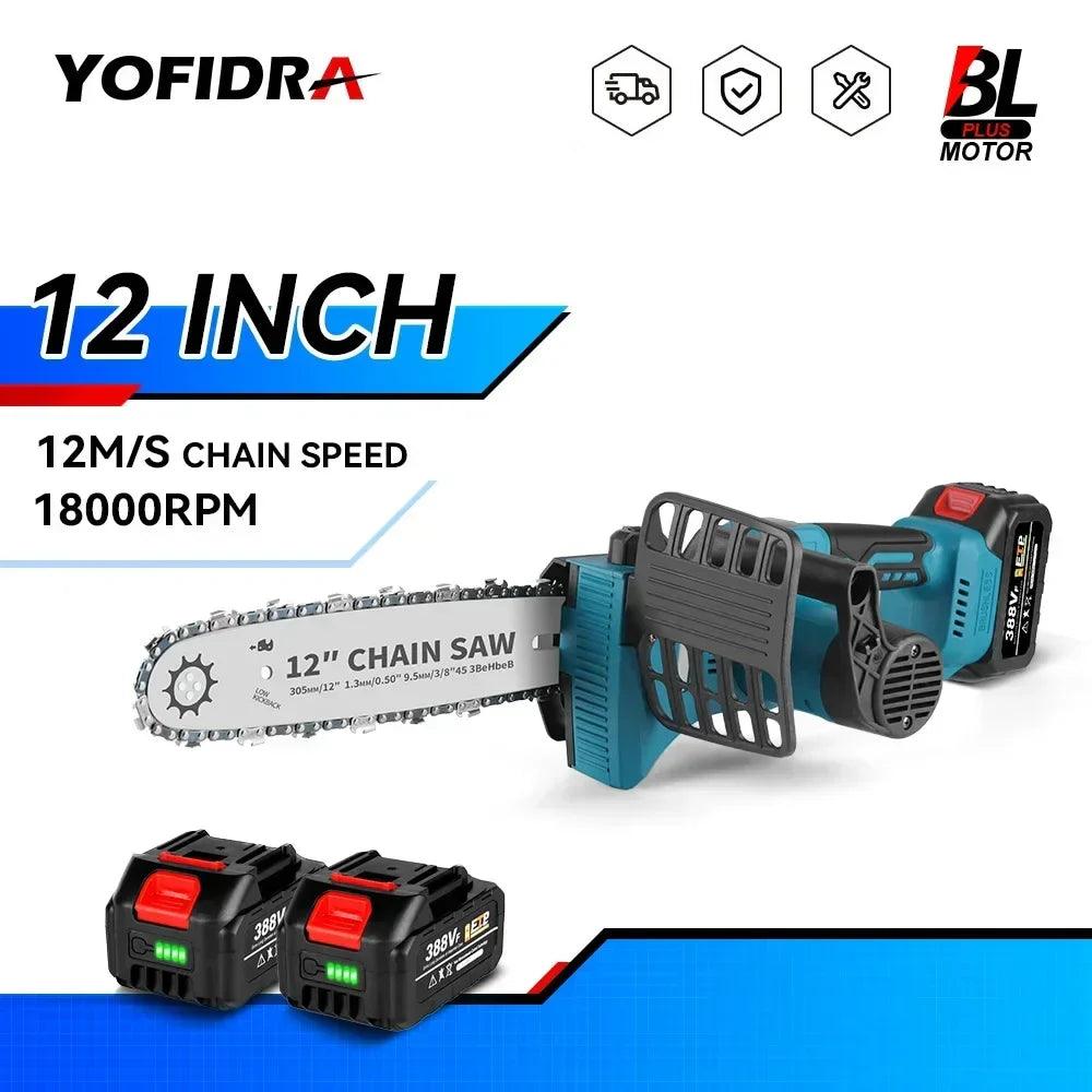 Yofidra 12 Inch Brushless Electric Saw 18000RPM Cordless Portable Garden Woodworking Cutting Tool Machine For Makita 18V Battery  ourlum.com   