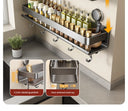 Punch-Free Suction Rack Wall-Mounted For Home Kitchen Storage