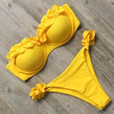 Bandeau Bikini Swimwear Women Sexy Thong Ruffle Set 2021