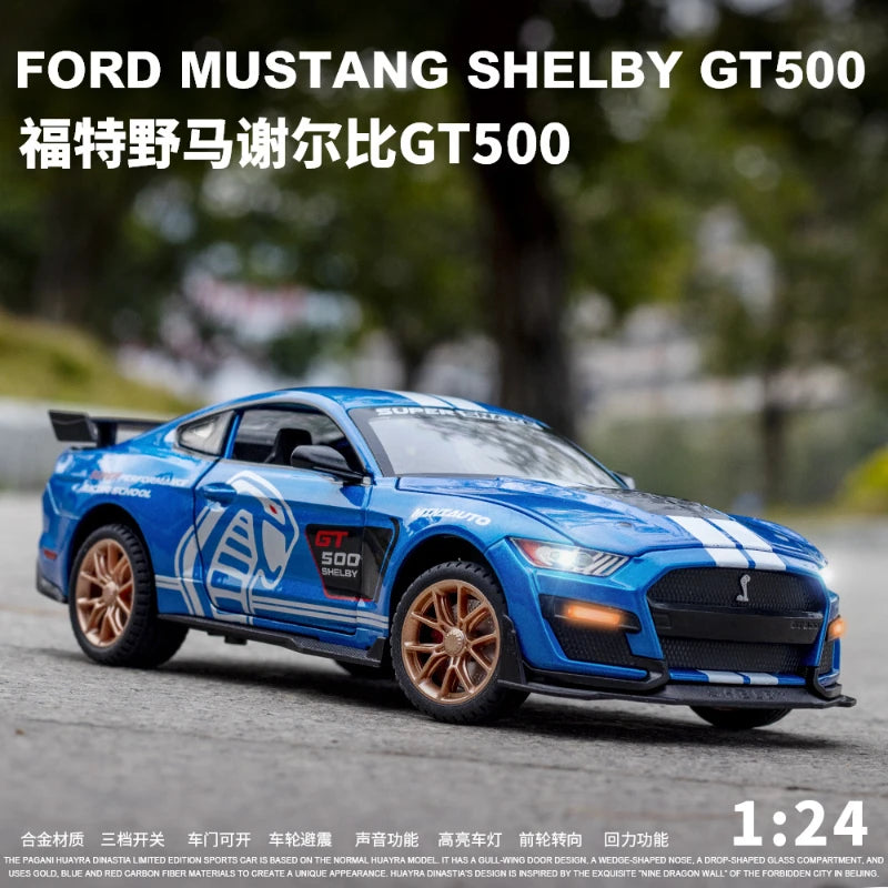 Ford Mustang Shelby GT500 Remote Control Sports Car Model with Light and Sound Effects - Collectible Metal Toy Car for Kids and Enthusiasts  ourlum.com   