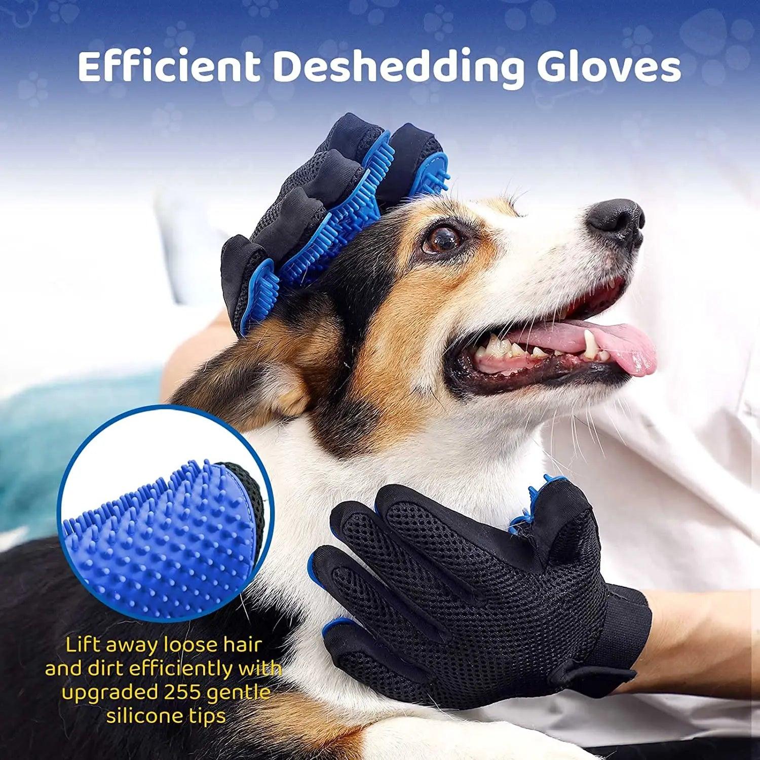 Pet Grooming Glove: Efficient Hair Remover Mitt for Dogs Cats  ourlum.com   