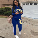 2 Piece Set Women Outfit LOVE Letter Print Tracksuit Plus Size