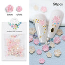 4.5g Acrylic Flower Nail Art Decoration Mixed Size White Rhinestones Silver Gem Manicure Tool Accessories For DIY Nail Design  ourlum.com 50Pc-SCH02  