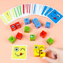 Wooden Cube Expression Building Blocks - Creative Montessori Toy  ourlum.com   