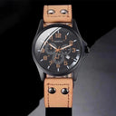 Vintage Brown Leather Watch Set Classic Business Accessory