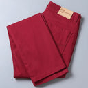 Spring Men's Slim Jeans Classic Style Straight Elasticity Cotton Denim Pants Male Brand Wine Red Black White Trousers