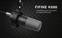 FIFINE K688W Dynamic USB XLR Microphone for Streaming