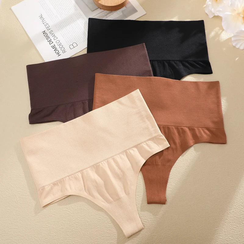 1PCS High Waist Tummy Control Panties Women Seamless Slimming Sexy  Thong Butt Lifter Shaping Female Breathable G-String Panty