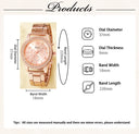 6PCS Set Rose Gold Luxury Watch Women Ring Necklace Earring Set