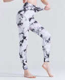 Trendy Tie-Dye High Waist Yoga Leggings for Women with Booty Lift  ourlum.com white S 