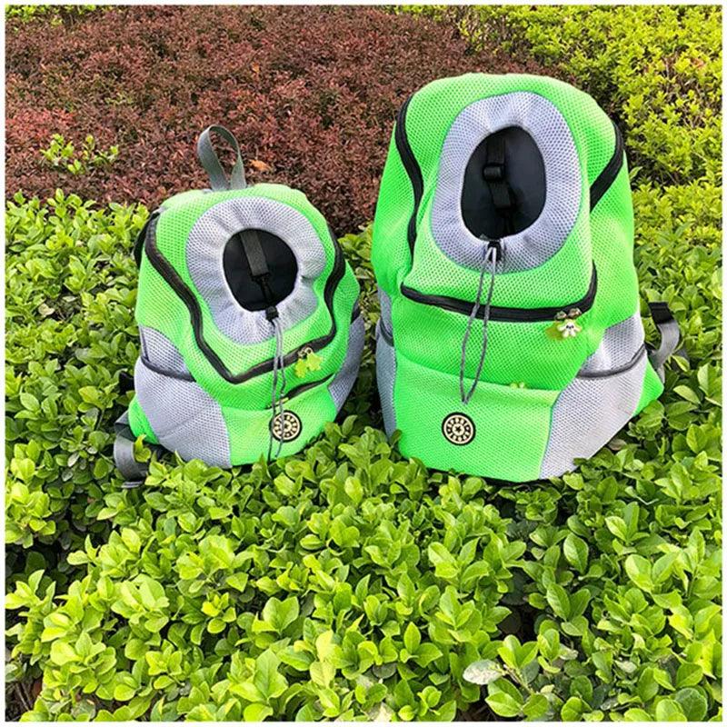 Double Shoulder Pet Dog Travel Backpack with Breathable Mesh  ourlum.com   