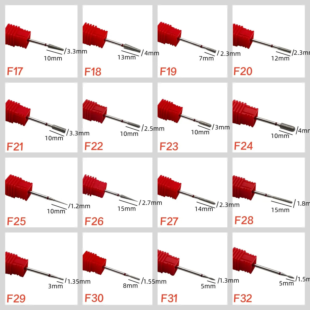 Diamond Nail Drill Bit Set: High-Quality Stainless Steel Cutters with Ceramic Stone Heads