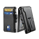 Carbon Fiber Pattern ID Folder Slim Wallet For Men