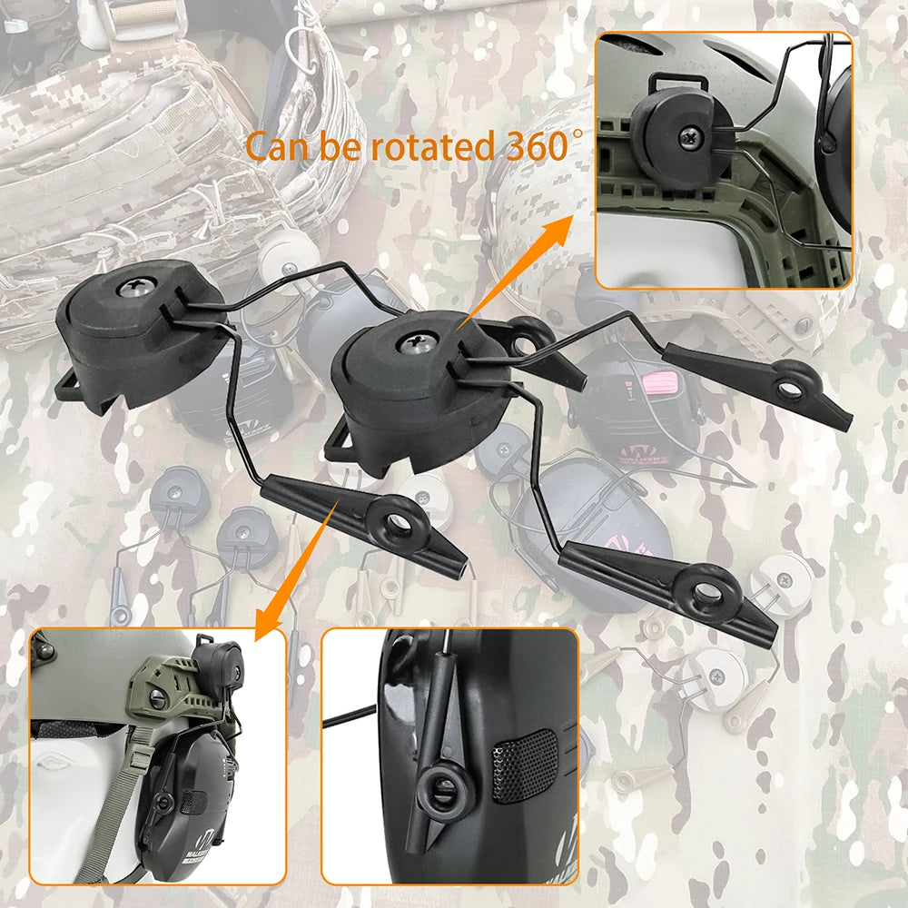 HEARING TACTICAL Tactical Headset ARC Rail Adapters for Walker Electronic Earmuffs Hearing Protection Shooting Hunting Headphone