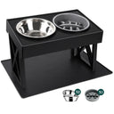 Adjustable Elevated Dog Bowls for Medium to Large Dogs: Comfortable Slow Feeder Bowl & 3 Heights  ourlum.com C-3 Bowls Mat  