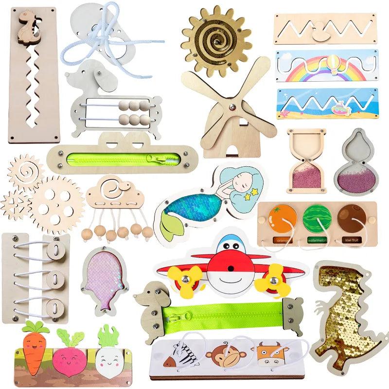 Montessori DIY Busy Board Kit: Custom Wooden Learning Toy for Kids  ourlum.com   