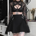 Harajuku Punk Gothic High Waist Patchwork Black Skirt Fashion