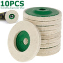 10 Pcs Wool Polishing Wheel Buffing Pads for Angle Grinder