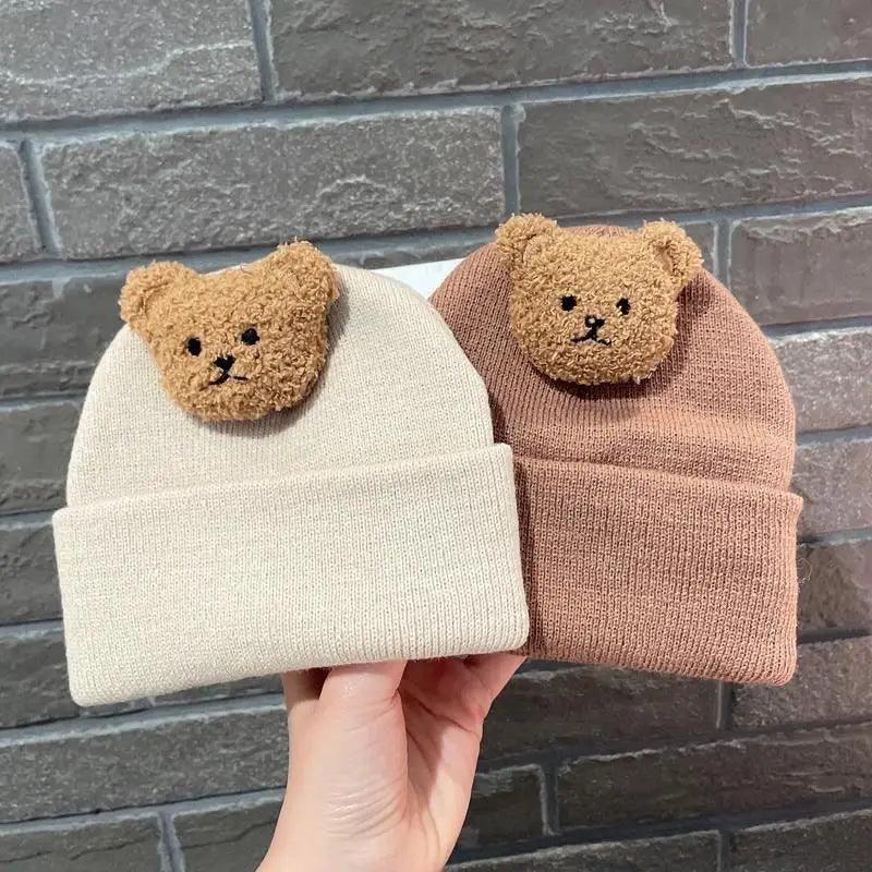 Korean Cartoon Bear Baby Hat: Winter Warm Cute Toddler Cap  ourlum.com   