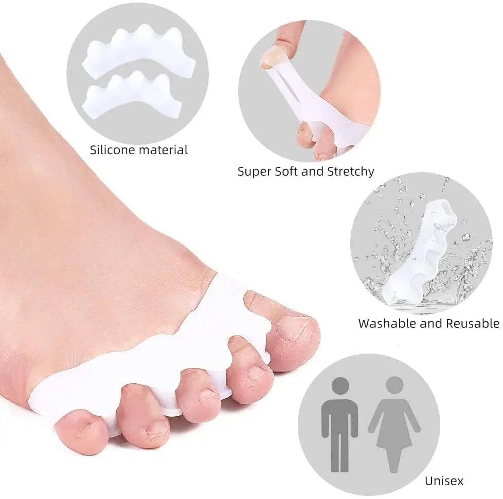 1 Pair Silicone Toe Spacers for Proper Alignment of Toes, Bunion and Hammer Toe Straighteners for Running and Yoga Practice  ourlum.com   