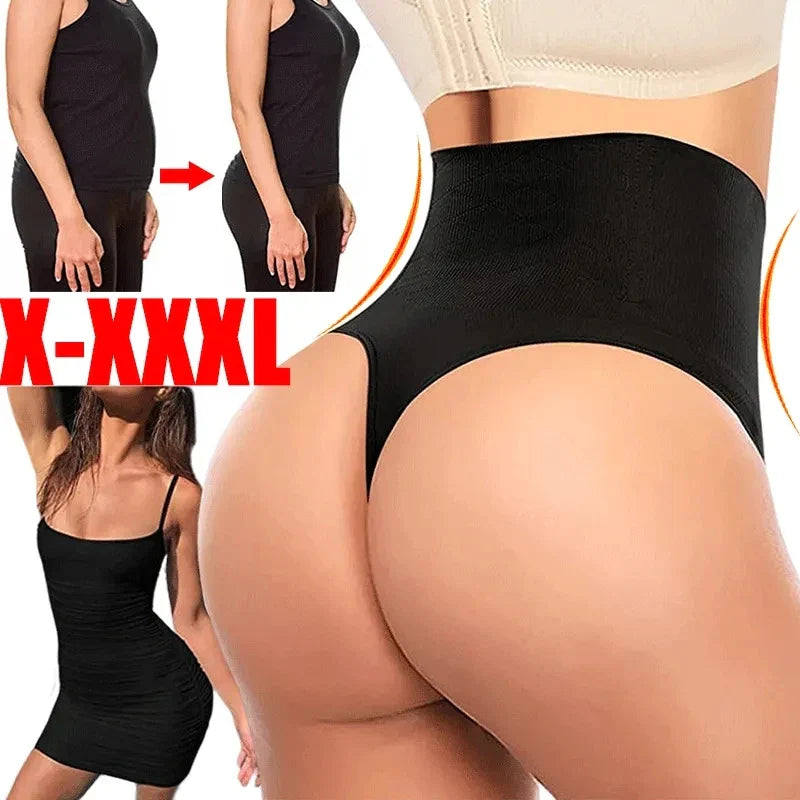 High Waist Tummy Control Panties Women Thong Panty Shaper Slimming Underwear Butt Lifter Belly Shaping Cincher Brief Body Shaper