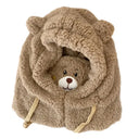 Hat Female Cute Bear Mask One-Piece Knitted Winter Scarf