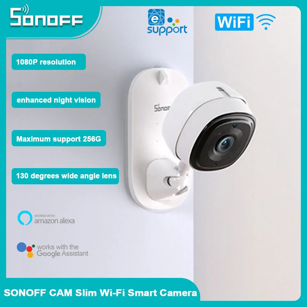 SONOFF CAM Slim Smart Security Camera: Crystal Clear Night Vision Motion Detection Alexa Integration  ourlum.com   