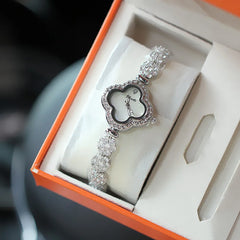 UTHAI Luxury Women's Watch: Elegant Diamond Pearl Clover Timepiece - Gift Choice