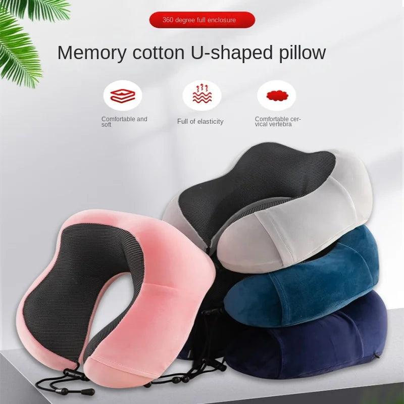 Ergonomic U-Shaped Memory Foam Neck Pillow with Massage Function for Travel and Home Comfort