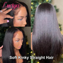 Natural Kinky Straight 13x4 Lace Front Wig with 4C Edges