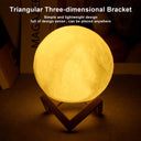 8cm Moon Lamp LED Night Light Battery Powered With Stand Starry Lamp Bedroom Decor Night Lights Kids Gift Moon Lamp  ourlum.com   